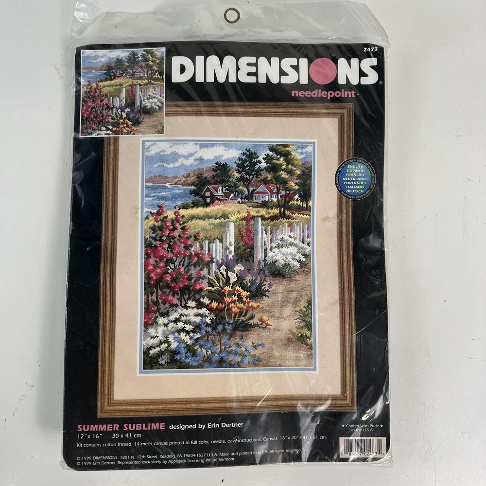 NEW Vintage Dimensions Summer Sublime Needlepoint Framed Picture Kit 2473 12x16